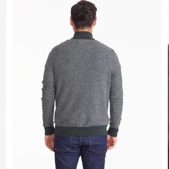 Untuckit Birdseye Merino Wool Quarter-Zip Sweater Size Small - Picture 2 of 6